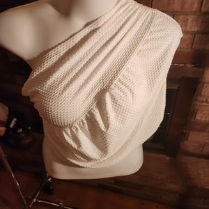 Shein Curve white half shoulder top 1x